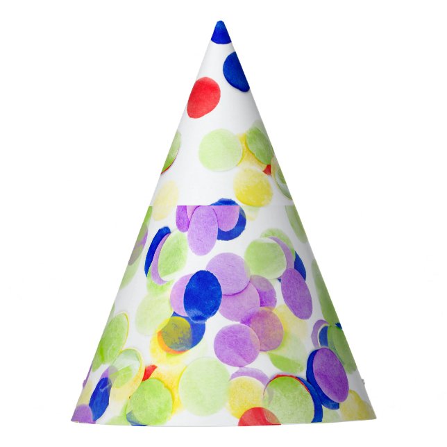 Gorra de Fiesta de papel con patrones de Confetti (Anverso)