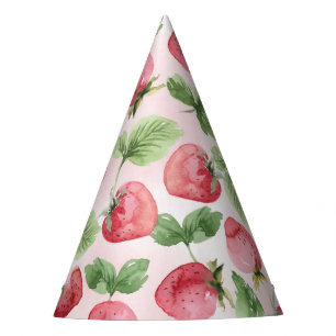 Gorra de Fiesta de papel de fresa de cono