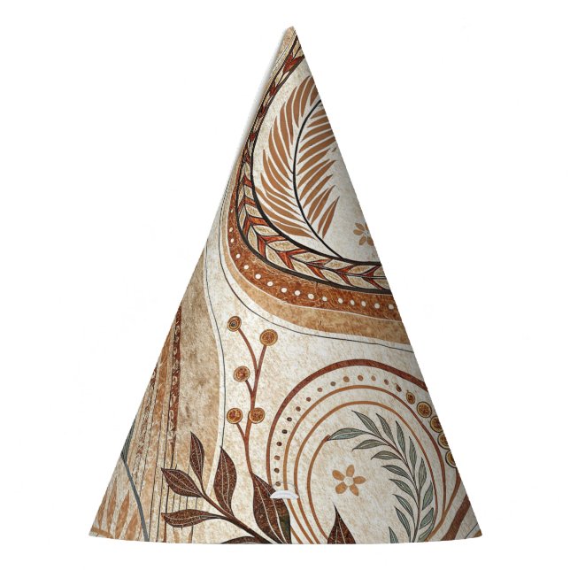 Gorra de Fiesta de papel del patrón de boho de mod (Izquierda)