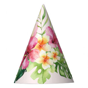 Gorra de Fiesta de papel tropical verde rosa