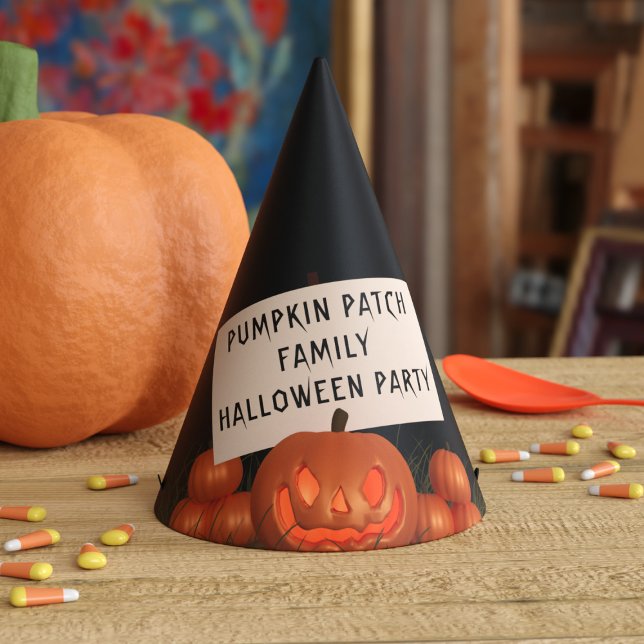 Gorra de Fiesta de Parche de Calabaza de Halloween (🎃 Pumpkin Patch Party Hats! Just add your name)