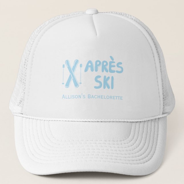 Gorra de fiesta de soltera Blue Apres Ski (Anverso)
