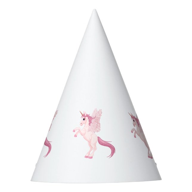 Gorra de fiesta de unicornio Pegasus rosa (Anverso)