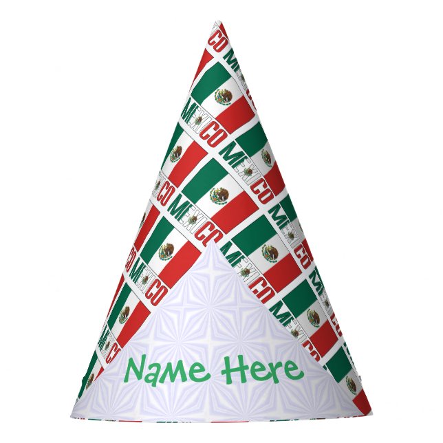 Gorra de fiesta personalizada con bandera de Méxic (Anverso)