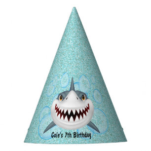 Gorra de Fiesta Purpurina de Tiburón Infantil Aqu