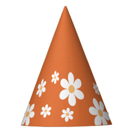 Gorra de fiesta retro margarita boho naranja quema
