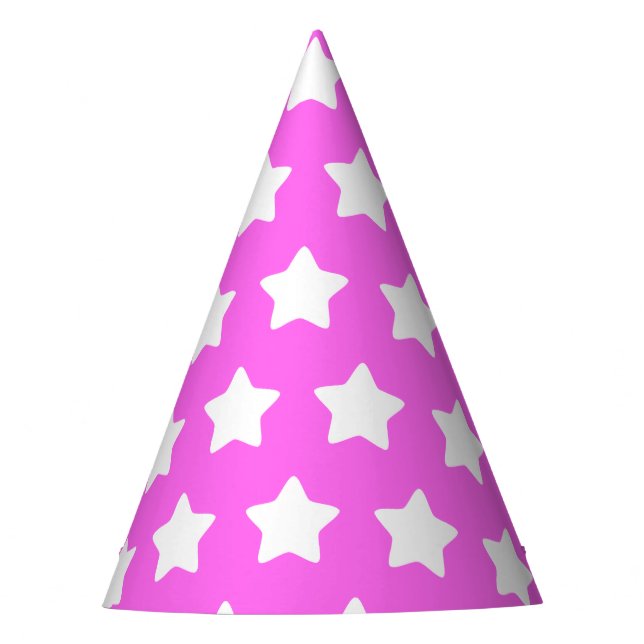 Gorra de Fiesta rosa con patrones de estrella (Anverso)