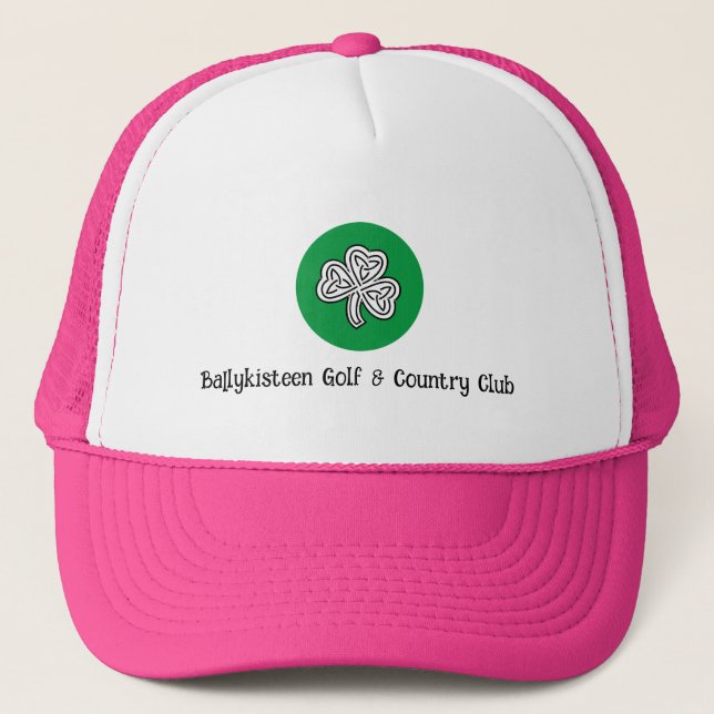 Gorra de golf rosa personalizado con logotipo y no (Anverso)