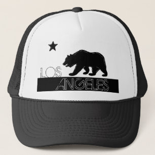 Gorra de la bandera del oso blanco negro de Los Án
