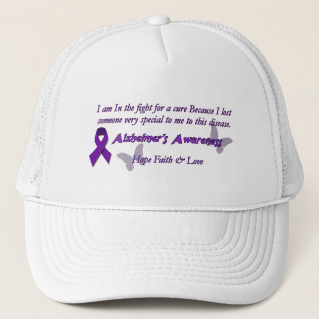 Gorra de la conciencia de Alzheimer (Anverso)