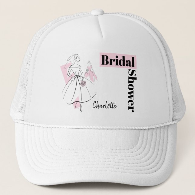 Gorra de la ducha de novia del grupo rosa de la no (Anverso)