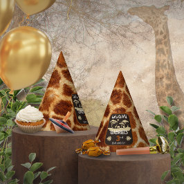 Gorra de la fiesta de cumpleaños de la jirafa impr