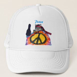 Gorra de la guitarra del gato del Hippie