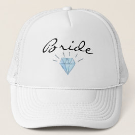 Gorra de la novia - arte del borde y del diamante