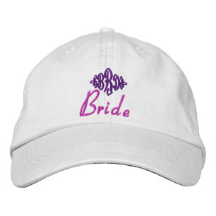 Gorra de la novia - con iniciales personalizados
