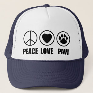 Gorra de la pata del amor de la paz