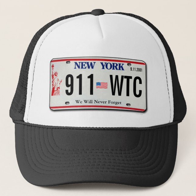 gorra de la placa de matrícula 911 Memorial NY (Anverso)