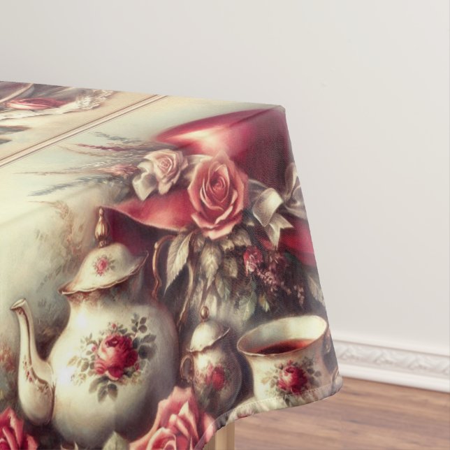 Gorra de la Rosa Roja victoriana y manteles de tet (In Situ)