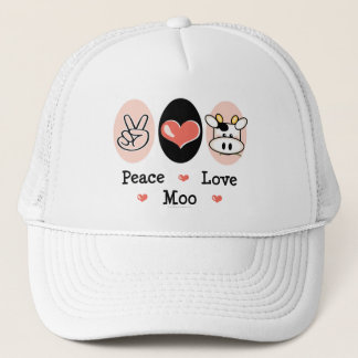 Gorra de la vaca del MOO del amor de la paz