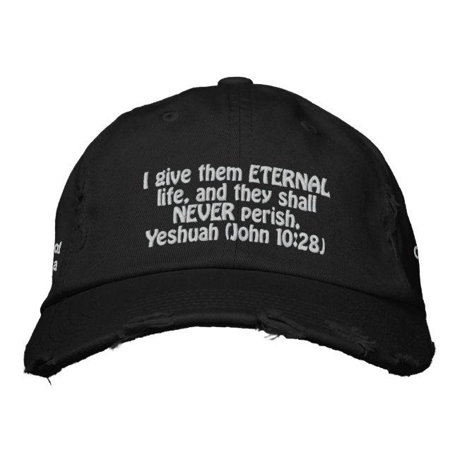 Gorra de la vida eterna (Letras blancas en negro) (Anverso)