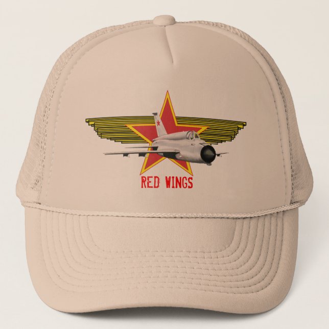 Gorra de las alas rojas rusas Mig 21 (Anverso)