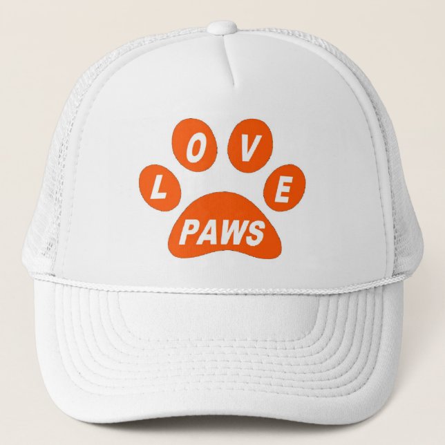 Gorra de las patas de amor en el Naranja de las pa (Anverso)