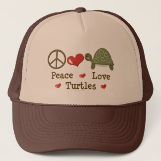 Gorra de las tortugas del amor de la paz
