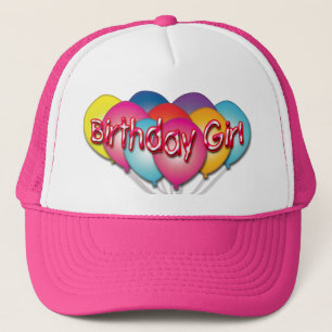 Gorra de los globos Chicas de cumpleaños