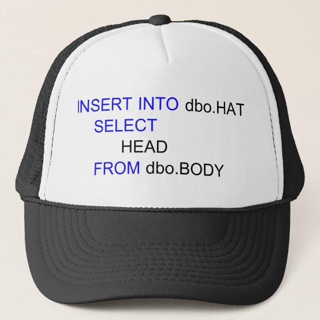 Gorra de los informáticos del SQL (Anverso)