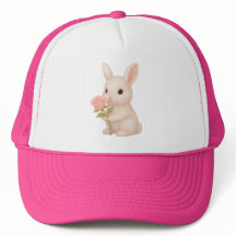 Gorra de niños rosados con conejo rosa lindo