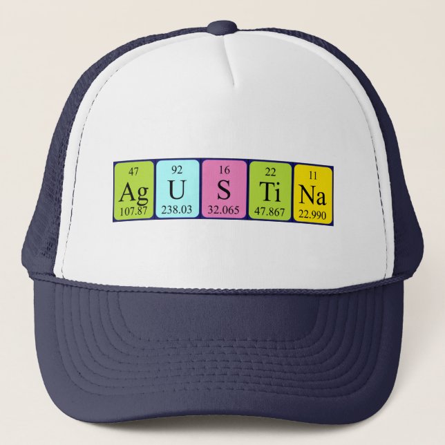 Gorra de nombre de tabla periódica Agustina (Anverso)