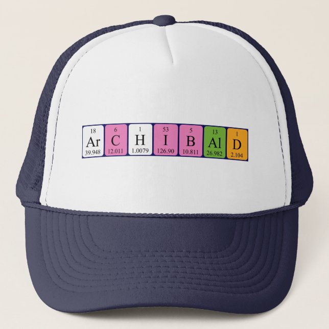 Gorra de nombre de tabla periódica Archibald (Anverso)