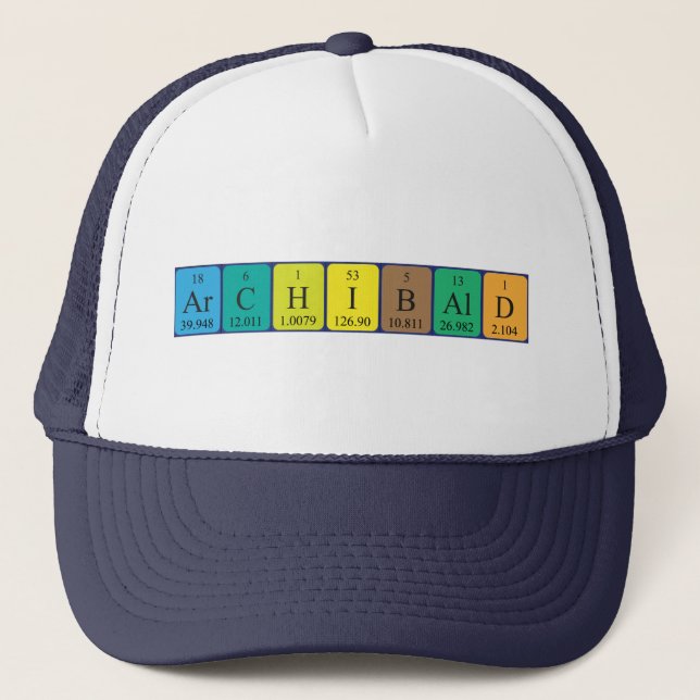 Gorra de nombre de tabla periódica Archibald (Anverso)