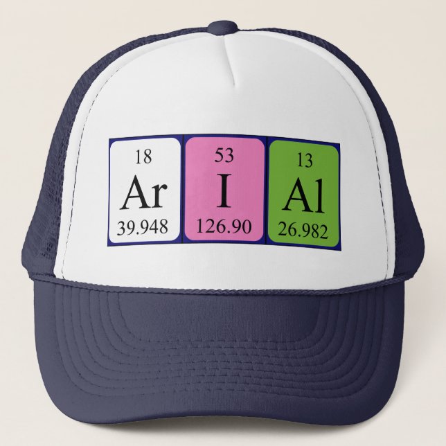 Gorra de nombre de tabla periódica arial (Anverso)