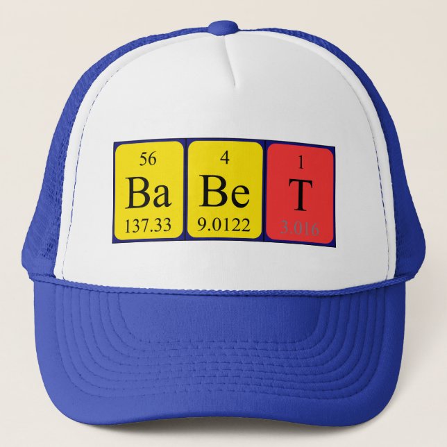 Gorra de nombre de tabla periódica Babet (Anverso)