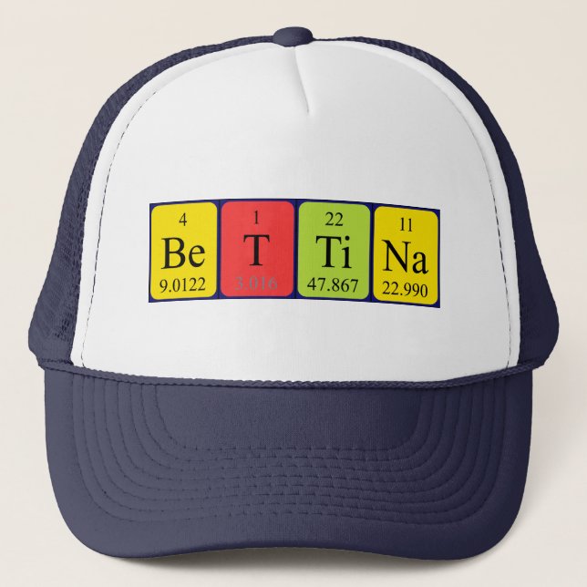 Gorra de nombre de tabla periódica Bettina (Anverso)