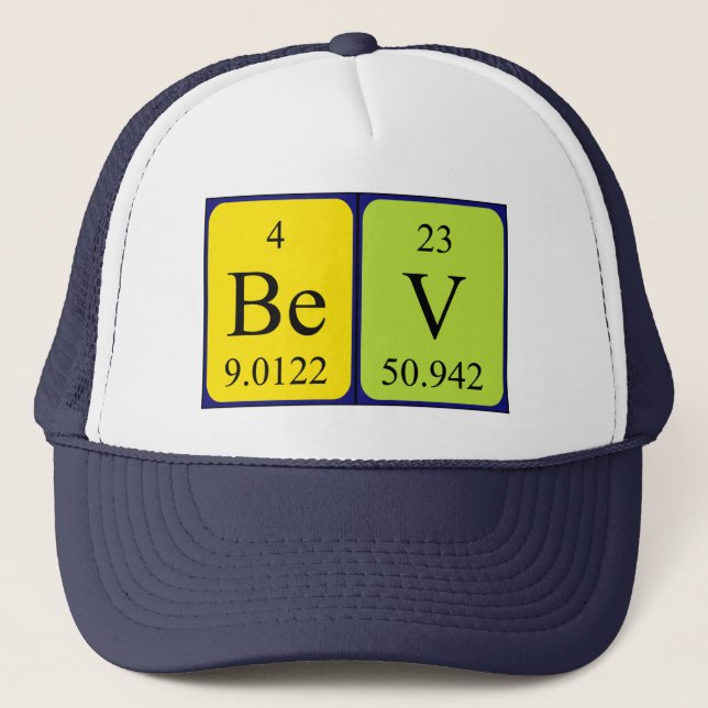 Gorra de nombre de tabla periódica Bev (Anverso)
