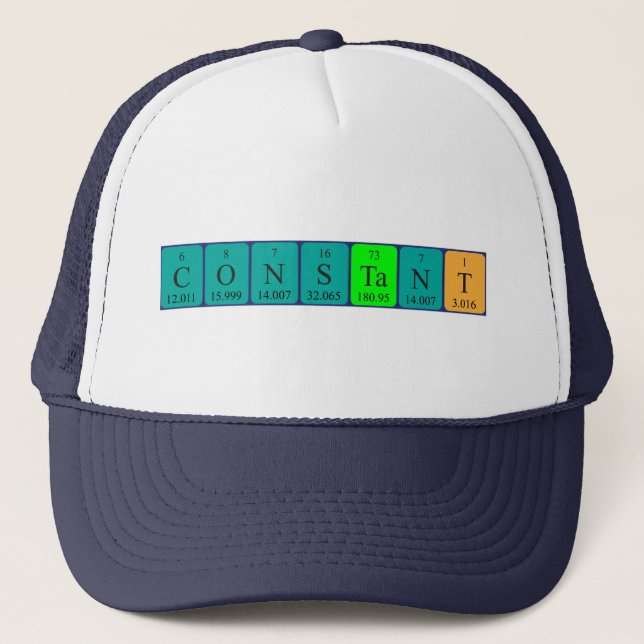 Gorra de nombre de tabla periódica constante (Anverso)