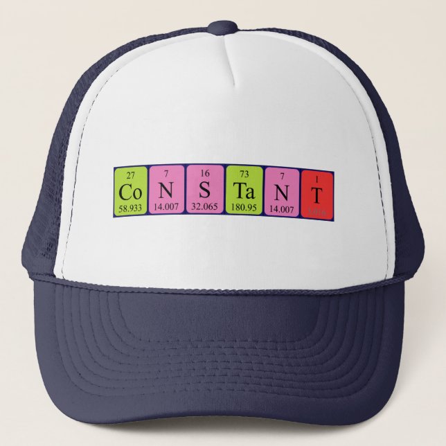 Gorra de nombre de tabla periódica constante (Anverso)