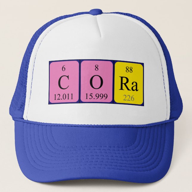 Gorra de nombre de tabla periódica Cora (Anverso)