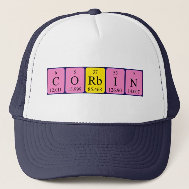 Gorra de nombre de tabla periódica Corbin (Anverso)