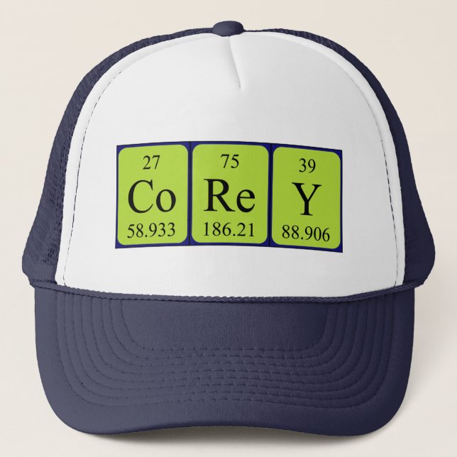 Gorra de nombre de tabla periódica Corey (Anverso)