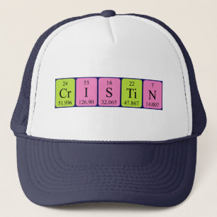 Gorra de nombre de tabla periódica Cristin
