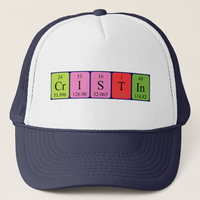 Gorra de nombre de tabla periódica Cristin (Anverso)