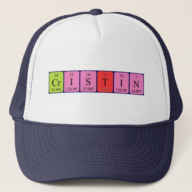 Gorra de nombre de tabla periódica Cristin (Anverso)