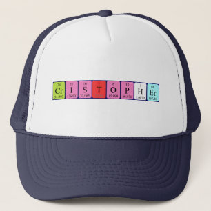 Gorra de nombre de tabla periódica Cristopher