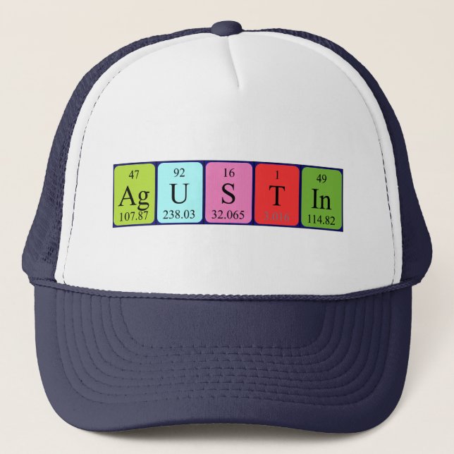 Gorra de nombre de tabla periódica de Agustin (Anverso)