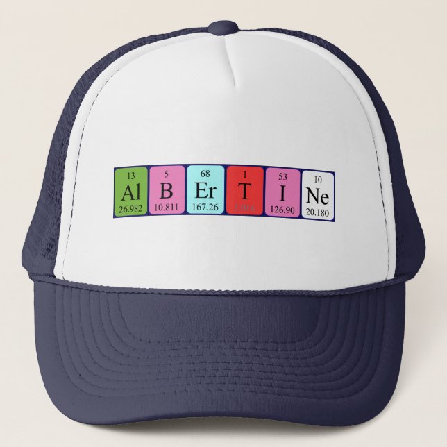Gorra de nombre de tabla periódica de Albertine (Anverso)