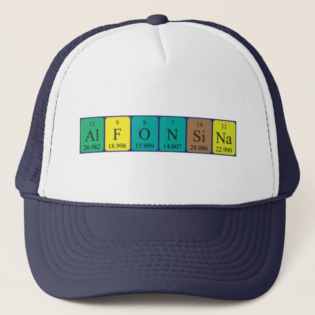 Gorra de nombre de tabla periódica de Alfonsina (Anverso)