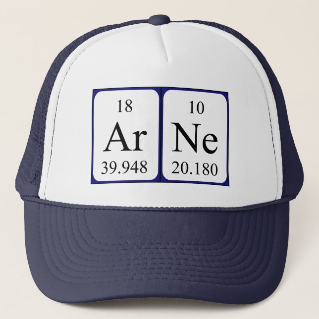 Gorra de nombre de tabla periódica de Arne (Anverso)